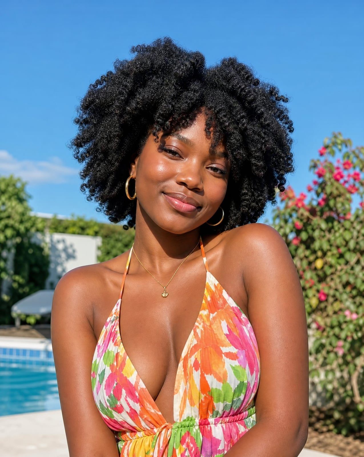 Voluminous Shoulder Length Natural Curls Voluminous Shoulder Length Natural Curls — Simple Haircuts for Black Women