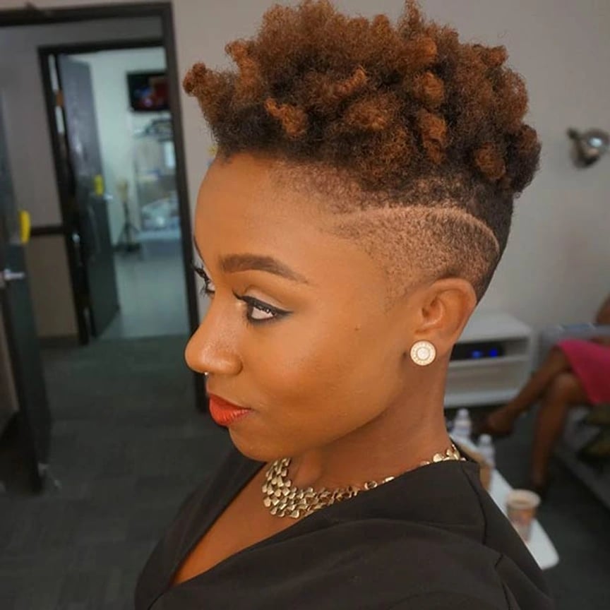Short Fade With Geometric Undercut, Ear Short Fade With Geometric Undercut, Ear — Simple Haircuts for Black Women