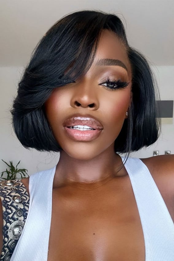 Blunt Bob With Blunt Bangs Blunt Bob With Blunt Bangs — Simple Haircuts for Black Women