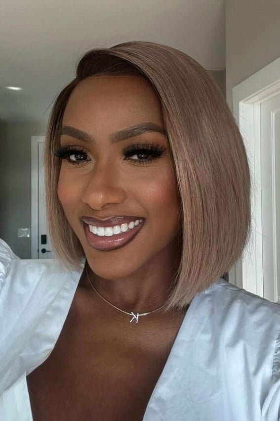 Ash Blonde Bob With Side Bangs Ash Blonde Bob With Side Bangs — Simple Haircuts for Black Women