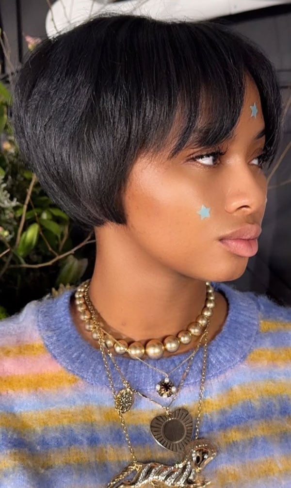 Short Bob With Short Bangs Short Bob With Short Bangs — Simple Haircuts for Black Women