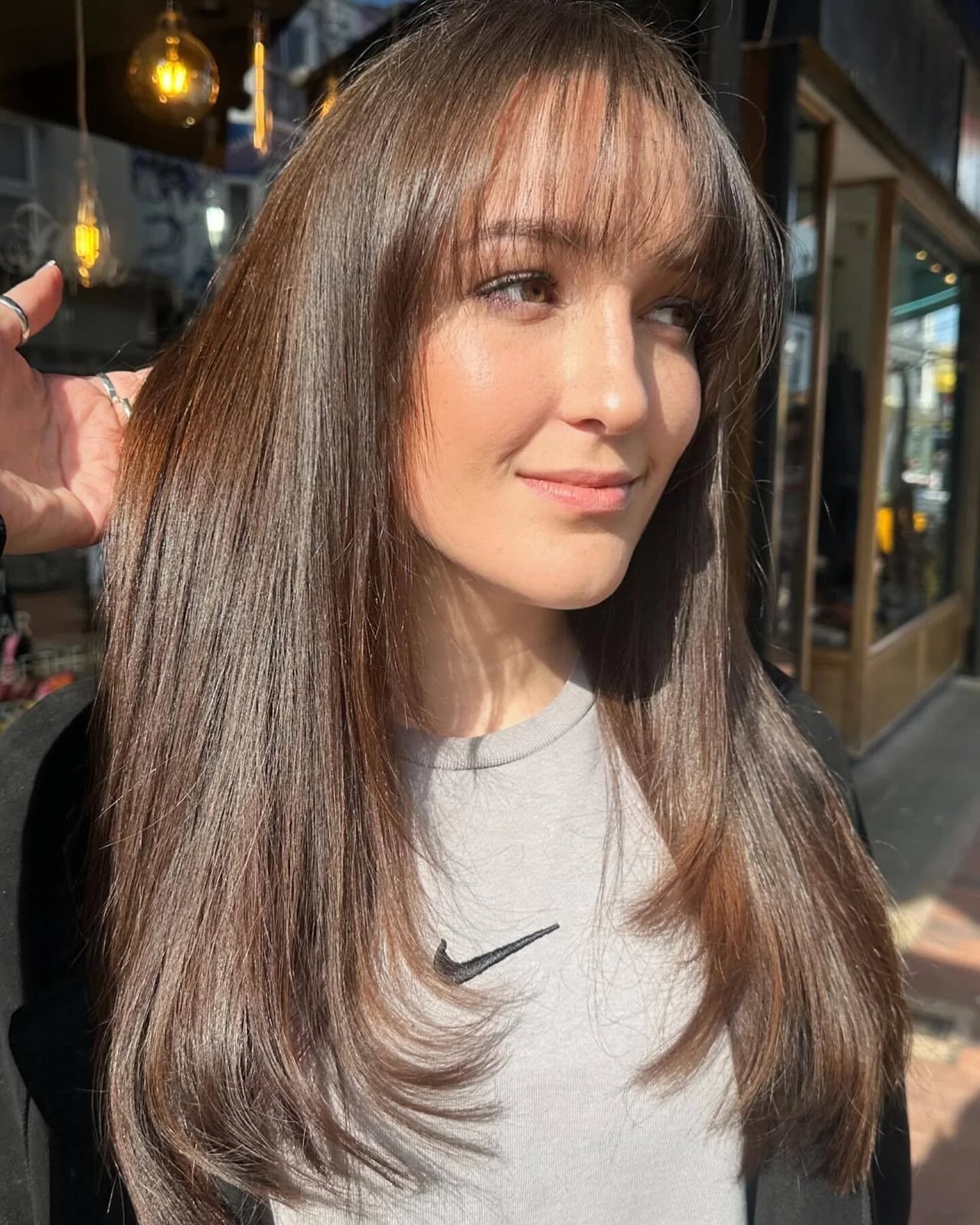 Mid-Back Layers With Full Bangs Mid-Back Layers With Full Bangs — Simple Haircuts for Fine Hair