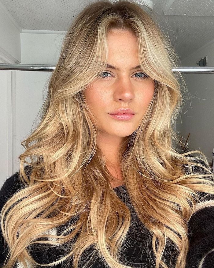 Mid-Back Waves With Curtain Bangs Mid-Back Waves With Curtain Bangs — Simple Haircuts for Fine Hair