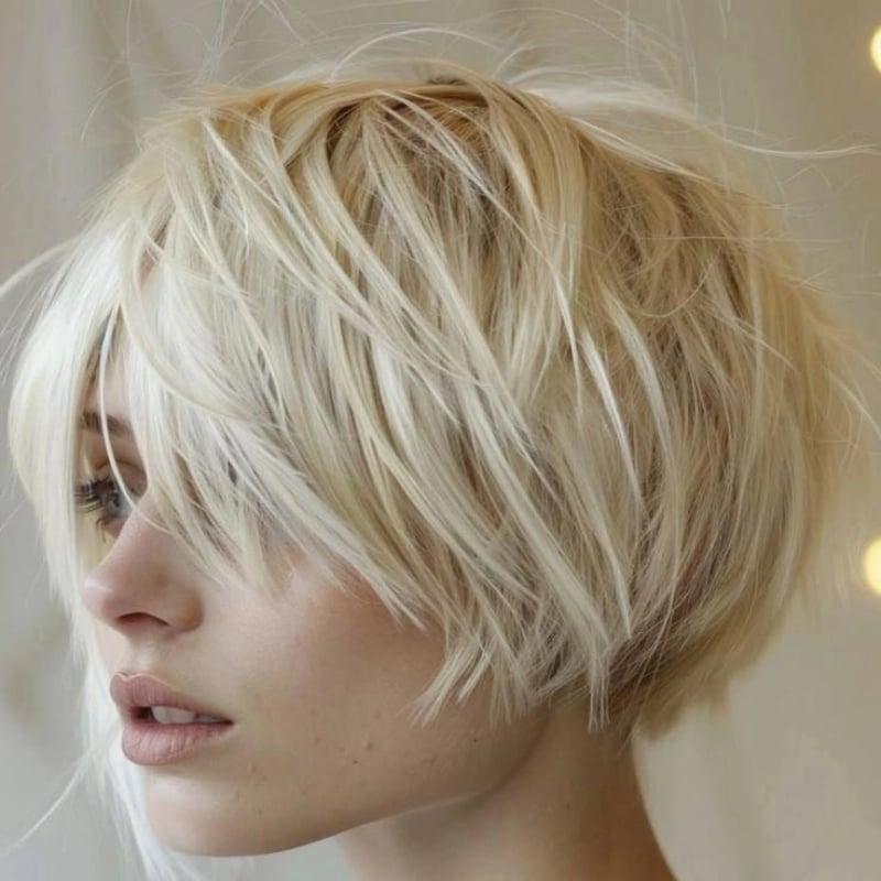 Ear Length Textured Bob With Choppy Fringe — Simple Haircuts for Thin Hair