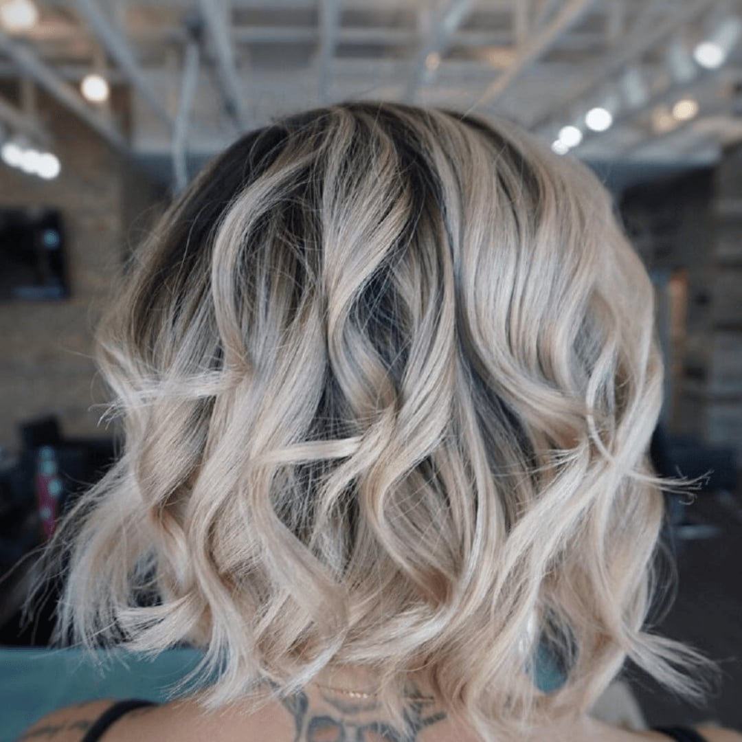 Angled Bob With Loose Waves — Simple Haircuts for Thin Hair