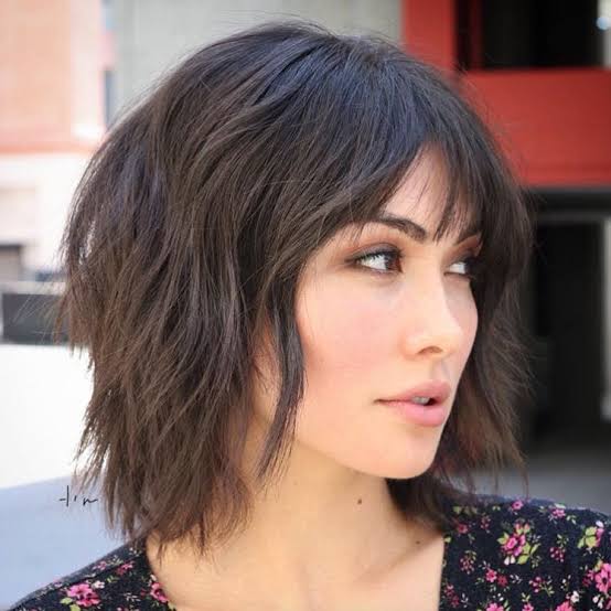 Collarbone Dark Brown Shag With Textured Layers — Simple Haircuts for Women