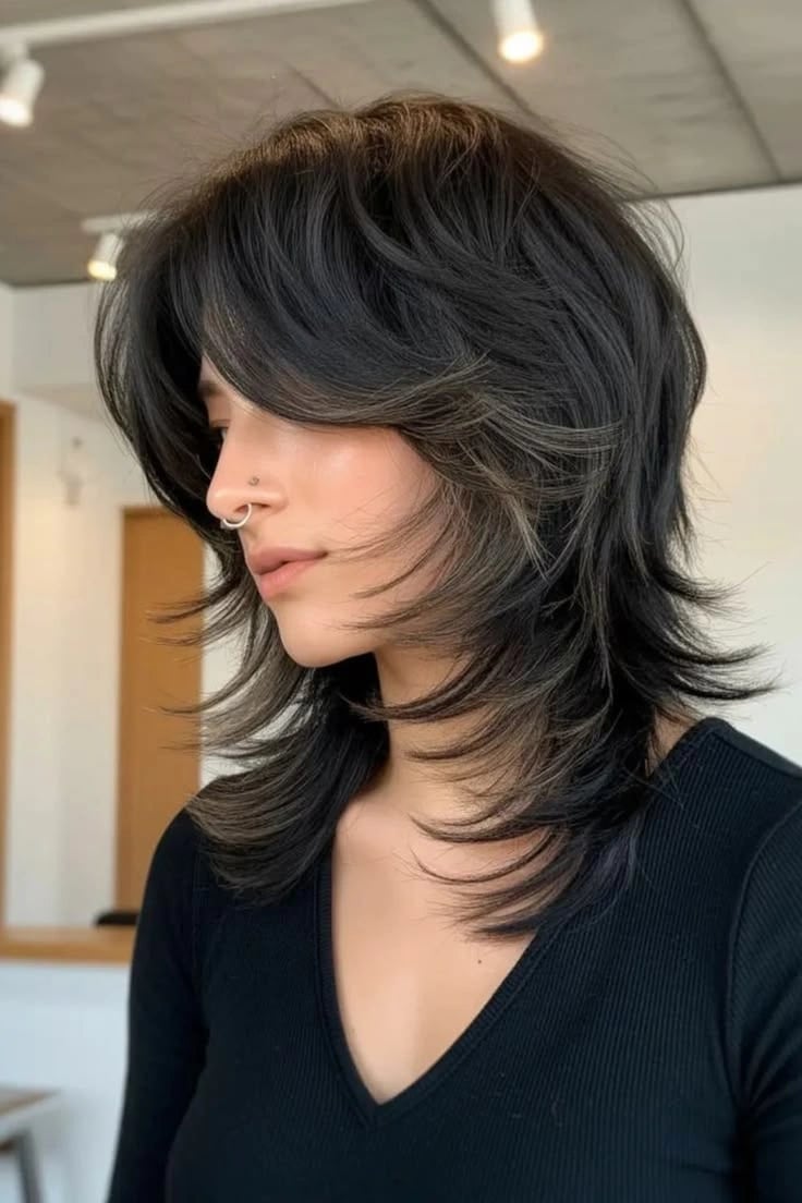 Shoulder Length Shag With Curtain Bangs — Simple Haircuts Tutorial