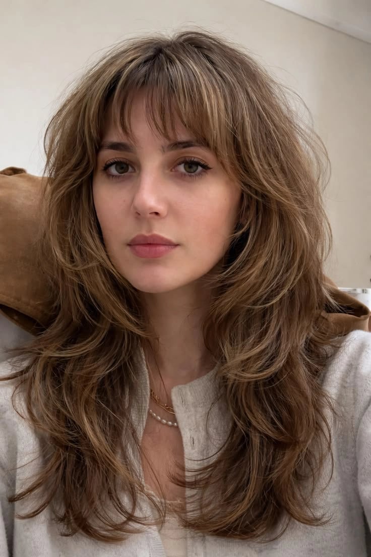 Collarbone Layers With Curtain Bangs Middle Part — Simple Haircuts Tutorial