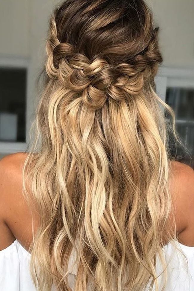 Dark Blonde Twisted Braided Half Updo Dark Blonde Twisted Braided Half Updo — Simple Hairstyles for Wedding