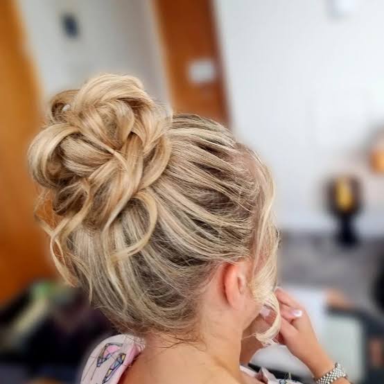Blonde Braided Updo With Loose Tendrils Blonde Braided Updo With Loose Tendrils — Simple Hairstyles for Wedding