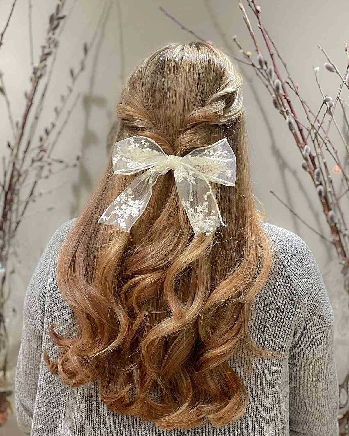 Honey Blonde Twisted Half-Up With Waves Honey Blonde Twisted Half-Up With Waves — Simple Hairstyles for Wedding