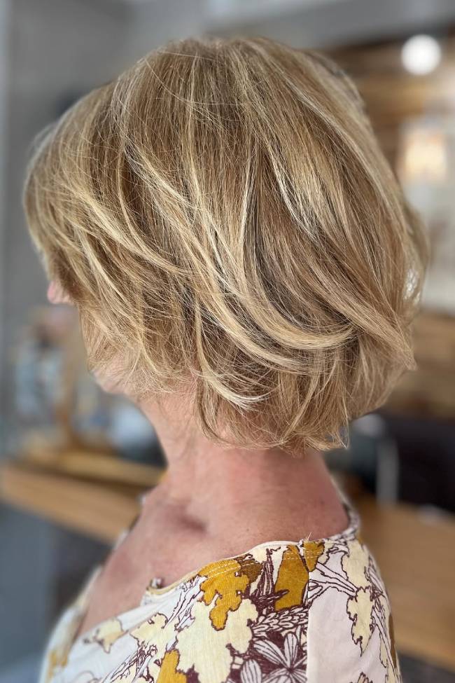 Collarbone Layered Bob With Soft Waves — Simple Hairstyles for Women over 60