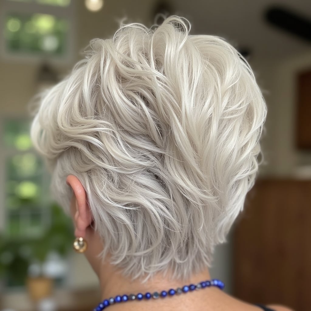 Tousled Pixie With Ash Blonde Layers — Simple Hairstyles for Women over 60