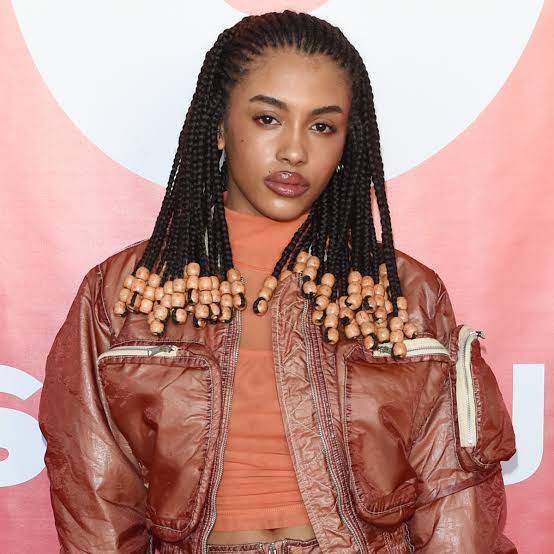 Mid-Back Box Braids with Multiple Wooden Beads — Simple Hairstyles with Beads