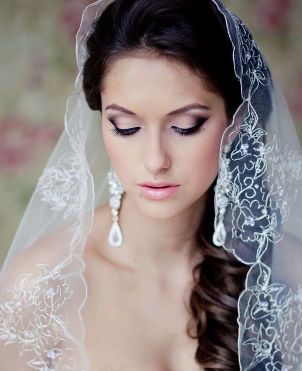 Mid Back Braid With Loose Strands — Simple Hairstyles with Veil