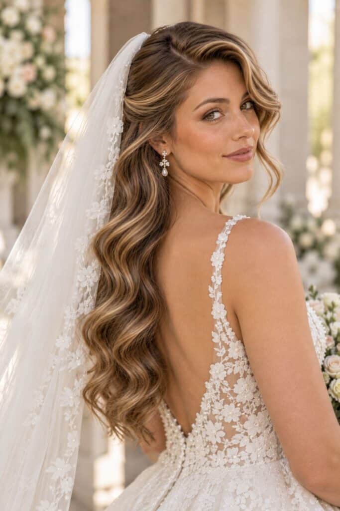 Intricate Updo With Slicked Back Front — Simple Hairstyles with Veil