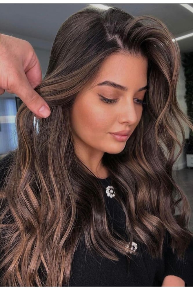 Mid-Back Brown With Subtle Blonde Highlights — Simple Highlights