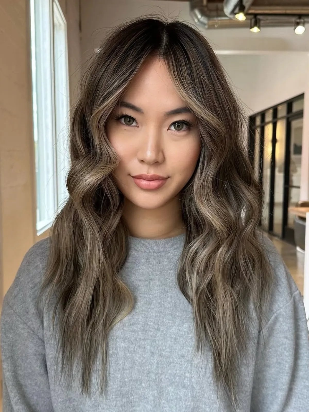Collarbone Dark Blonde With Ash Blonde Highlights — Simple Highlights on Dark Hair