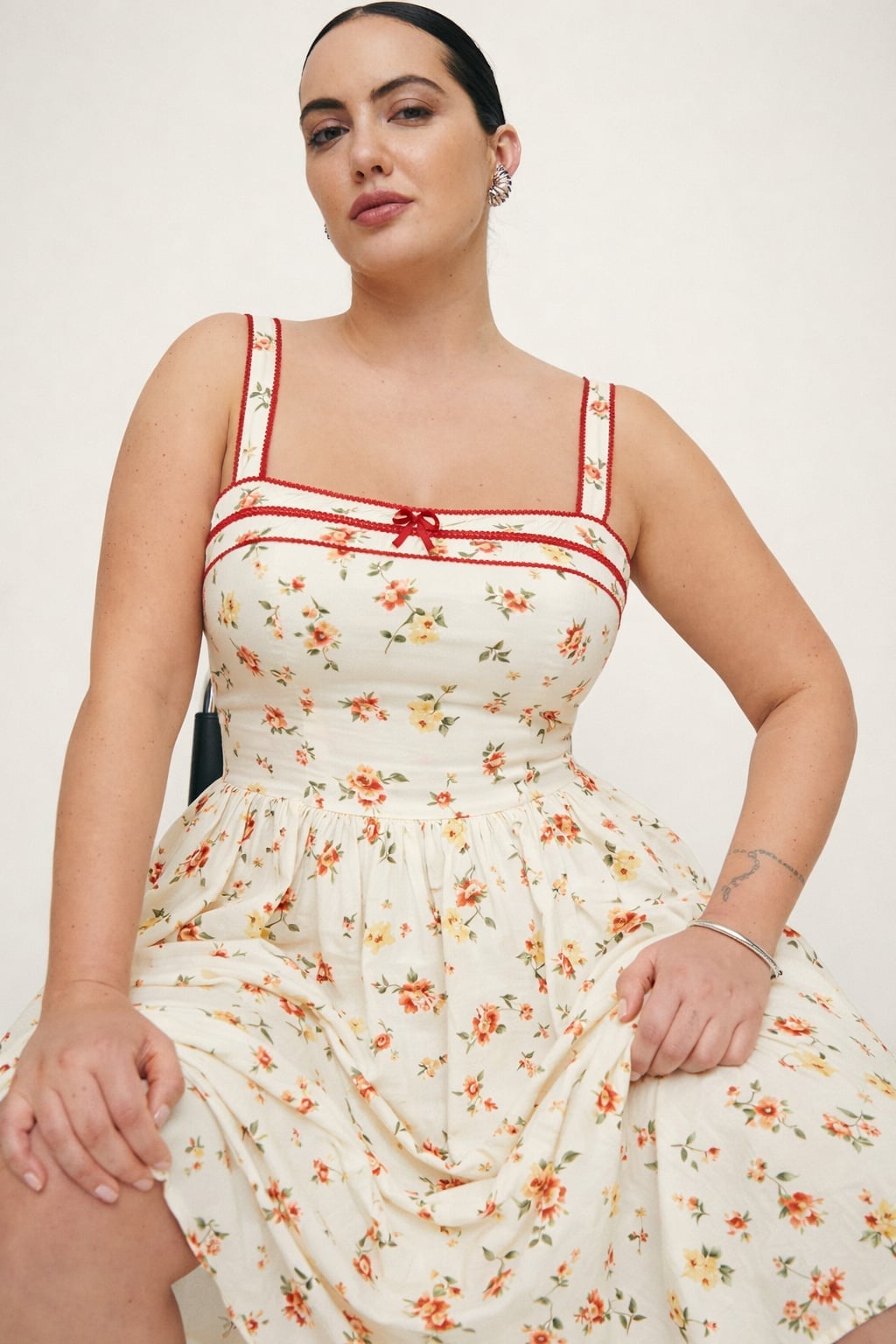 Cream Floral Print Sundress — Simple Iconic Dresses