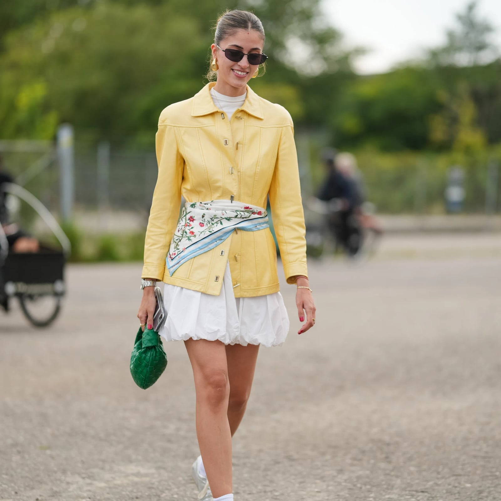 White A-Line Dress with Scarf — Simple Iconic Dresses