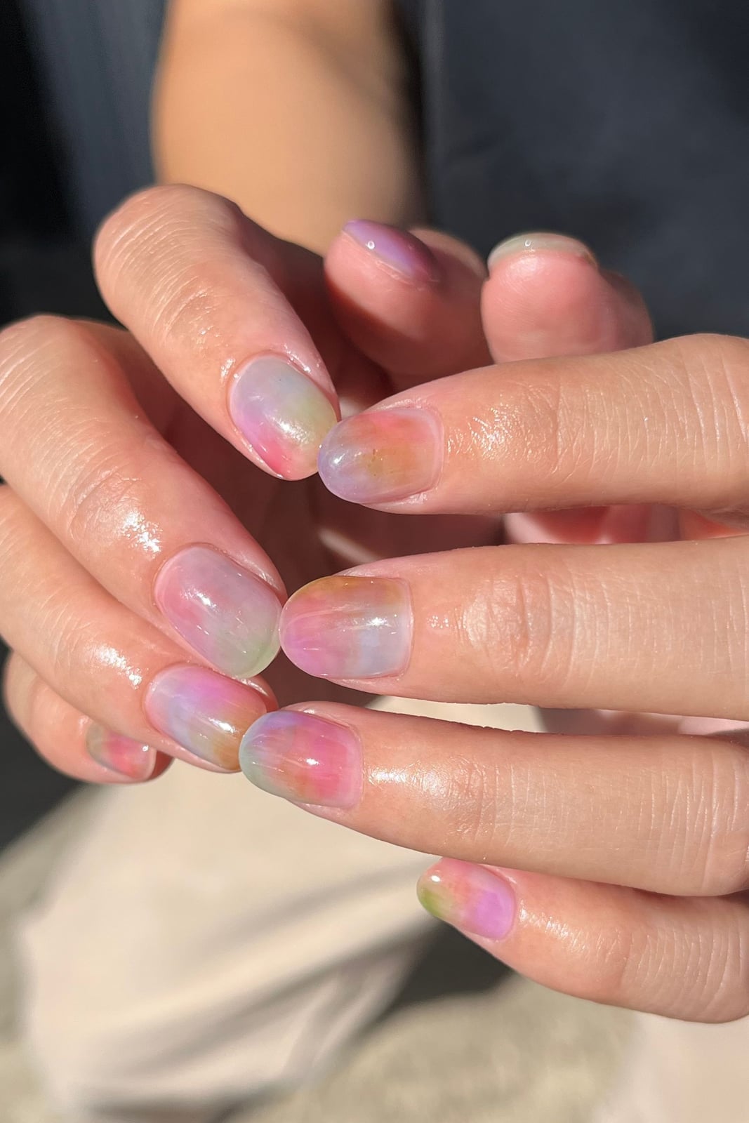 Medium Soft Square Watercolor Gradient Nails Medium Soft Square Watercolor Gradient Nails — Simple Japan Nails