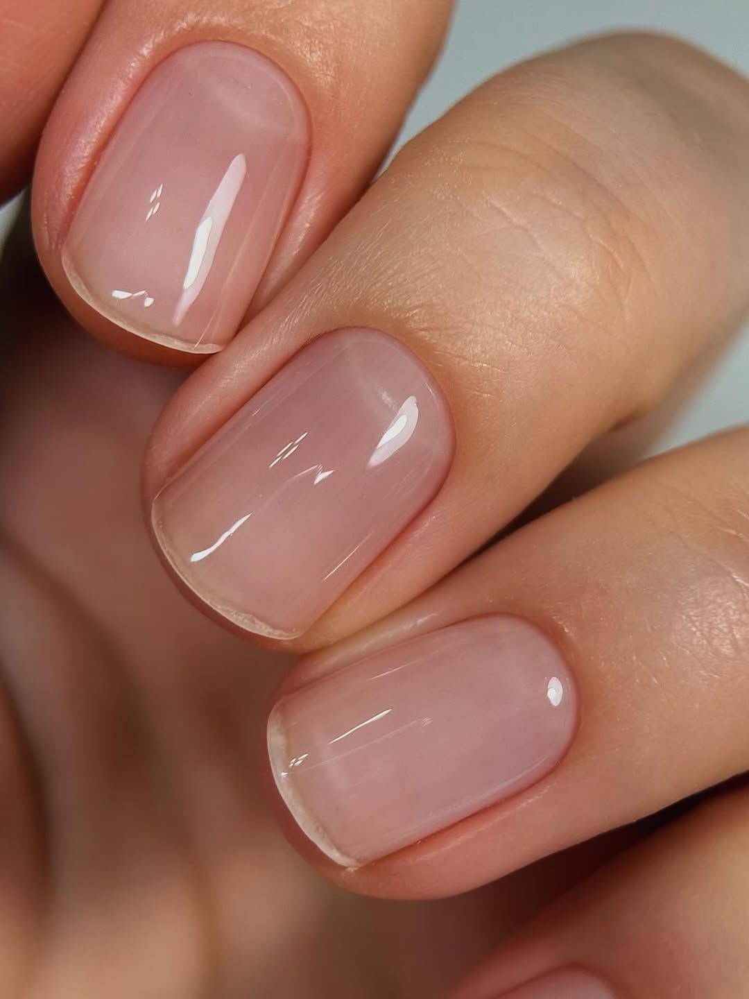 Short Oval Sheer Nude Pink Nails, овальный Short Oval Sheer Nude Pink Nails, овальный — Simple Japan Nails