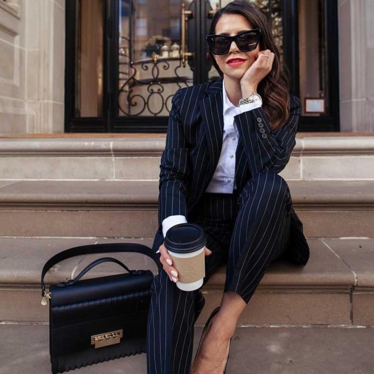 Black Pinstripe Suit with White Shirt Black Pinstripe Suit with White Shirt — Simple Job Interview Outfits