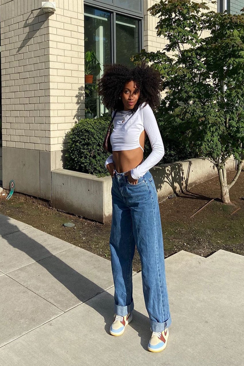 Wide-Leg Jeans and Light Jordans Wide-Leg Jeans and Light Jordans — Simple Jordans Outfits