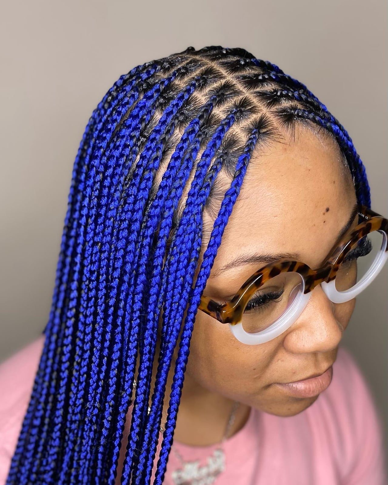 Mid-Back Black Jumbo Braids Evenly Sectioned — Simple Jumbo Braids