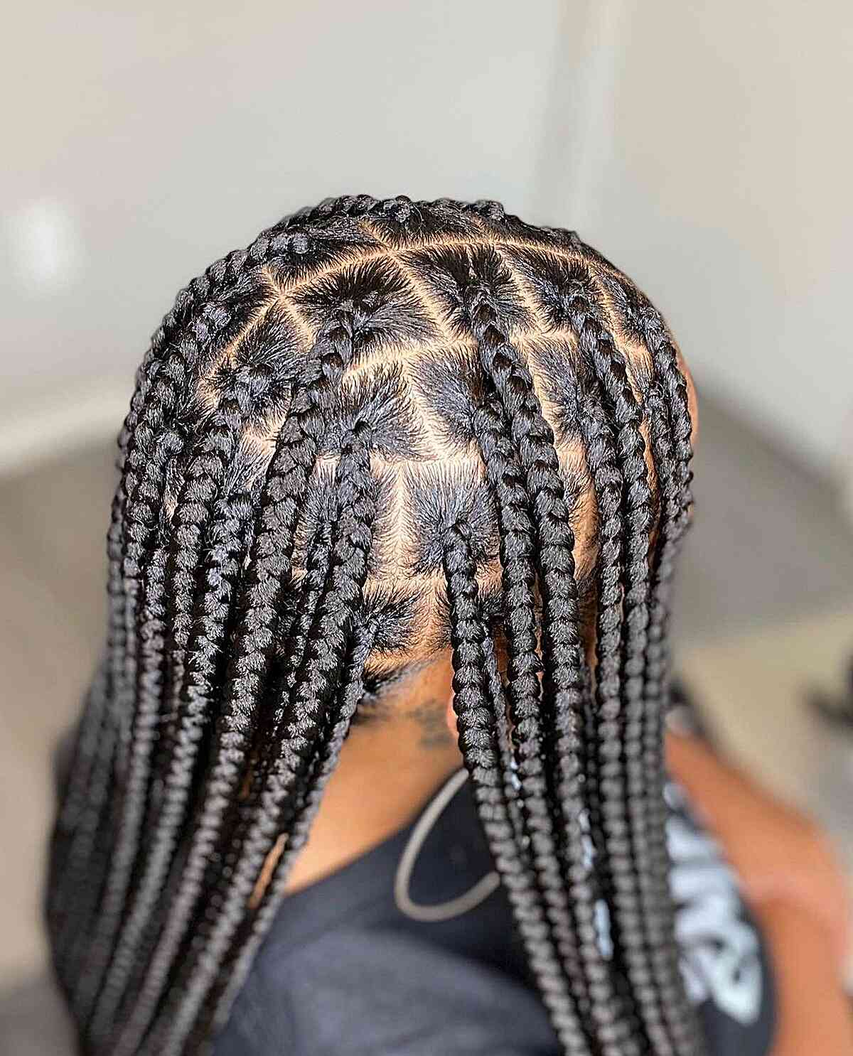 Mid-Back Precise Square Part Braids Mid-Back Precise Square Part Braids — Simple Knotless Box Braids