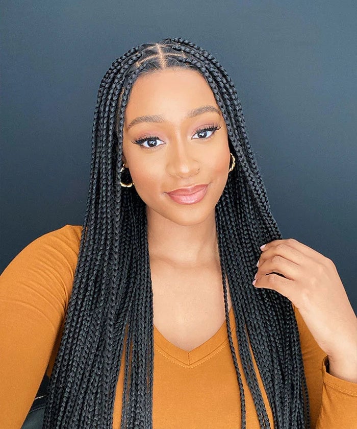 Shoulder Length Wavy Box Braids Shoulder Length Wavy Box Braids — Simple Knotless Box Braids