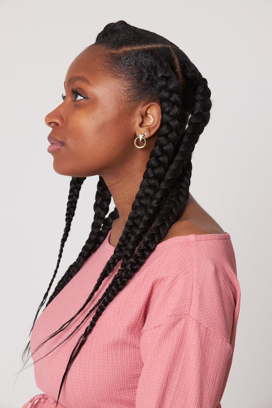 Shoulder Length Large Knotless Braids Shoulder Length Large Knotless Braids — Simple Large Knotless Braids