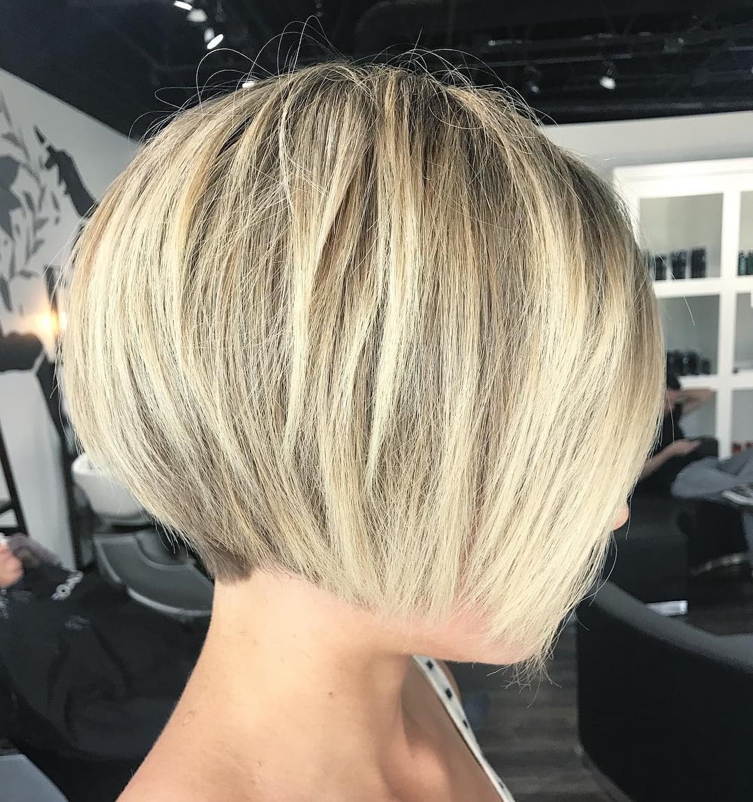 Chin Length Bob With Stacked Layers Chin Length Bob With Stacked Layers — Simple Layered Bob Hairstyles