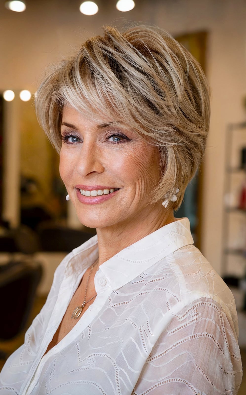 Chin Length Layered Bob With Bangs and Blonde With Highlights Chin Length Layered Bob With Bangs and Blonde With Highlights — Simple Layered Bob Hairstyles