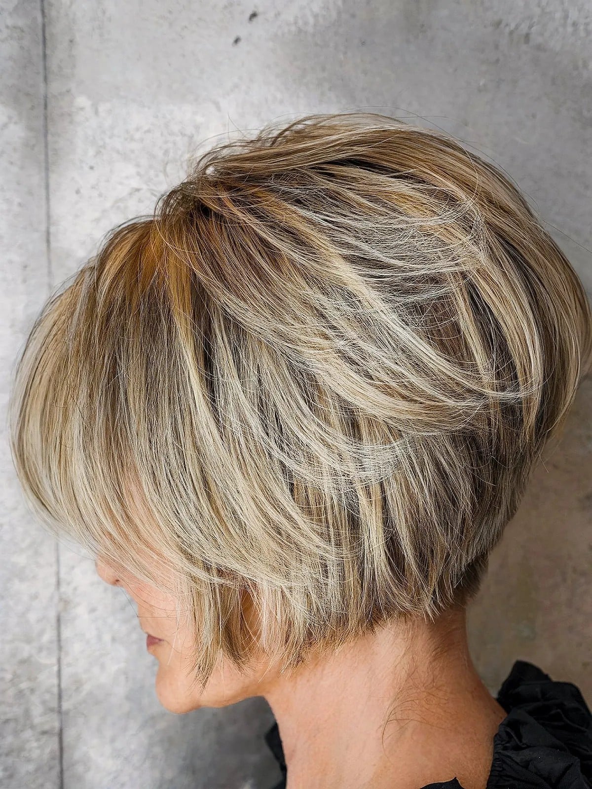 Chin Length Layered Bob With Curtain Bangs, Close-Up Take Chin Length Layered Bob With Curtain Bangs, Close-Up Take — Simple Layered Bob Hairstyles