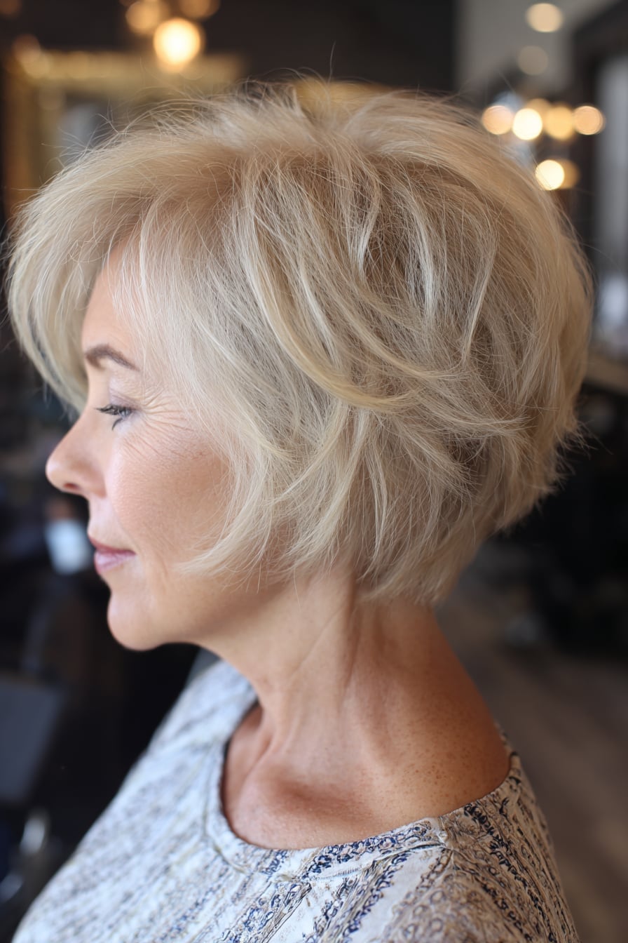 Ear Length Layered Bob With Feathered Blowout Ear Length Layered Bob With Feathered Blowout — Simple Layered Bob Hairstyles