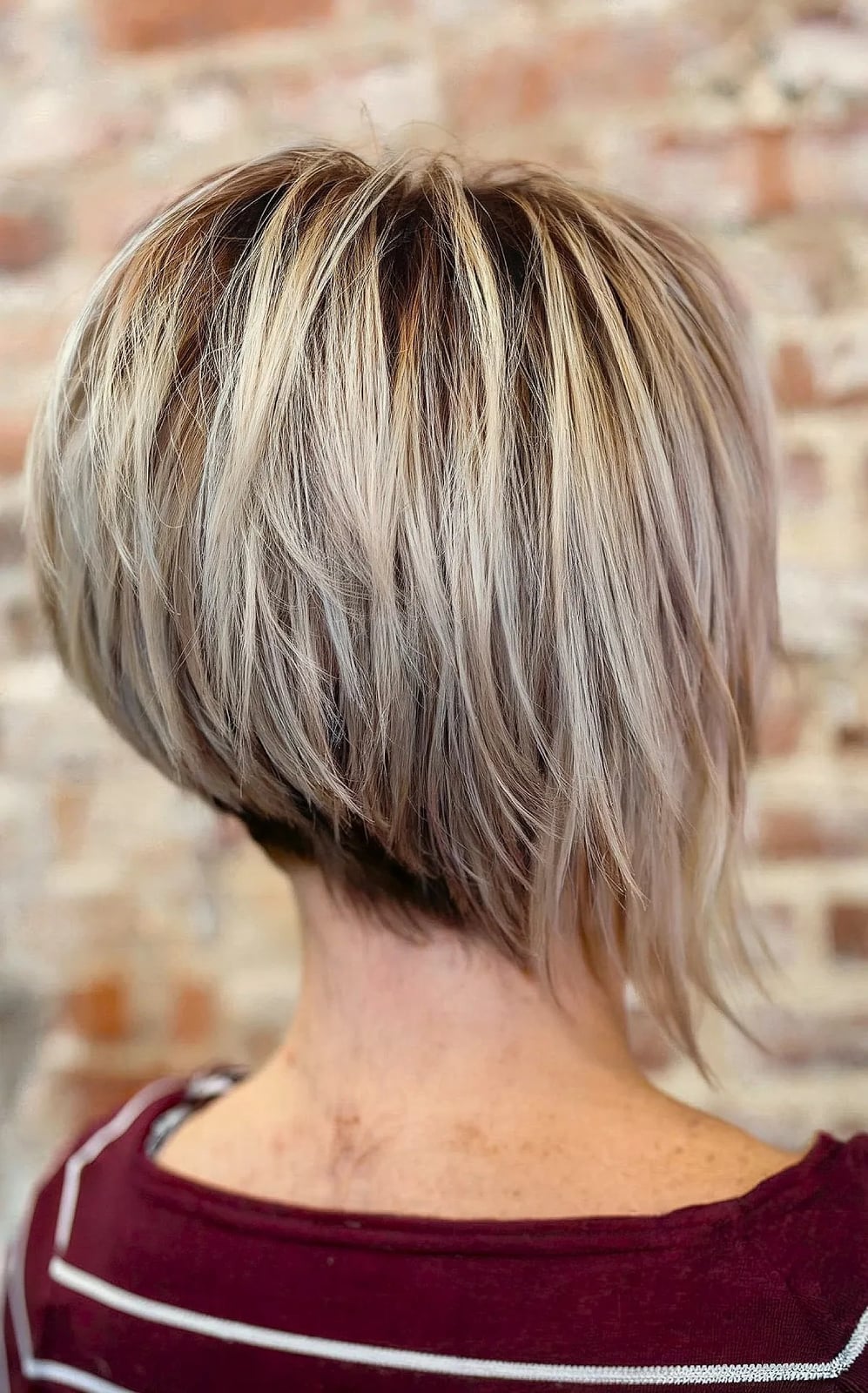 Stacked Bob Blonde Darker Roots — Simple Lengths Bob