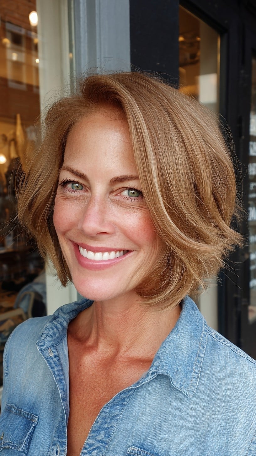 Honey Blonde Bob Face Framing Layers — Simple Lengths Bob