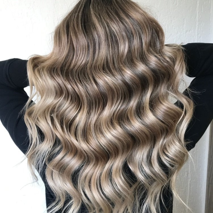 Mid-Back Layers Light Brown With Fine Blonde and Flowing Waves — Simple Light Highlights