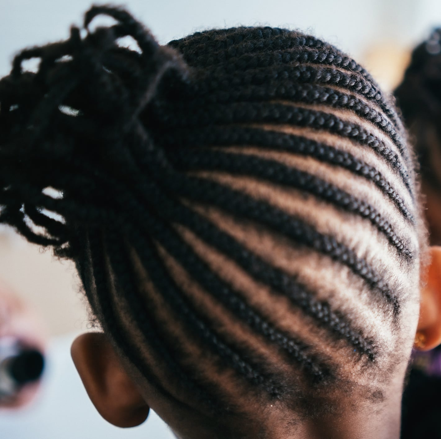 Mid-Back Black Coily Cornrow Braids Mid-Back Black Coily Cornrow Braids — Simple Little Girl Braids