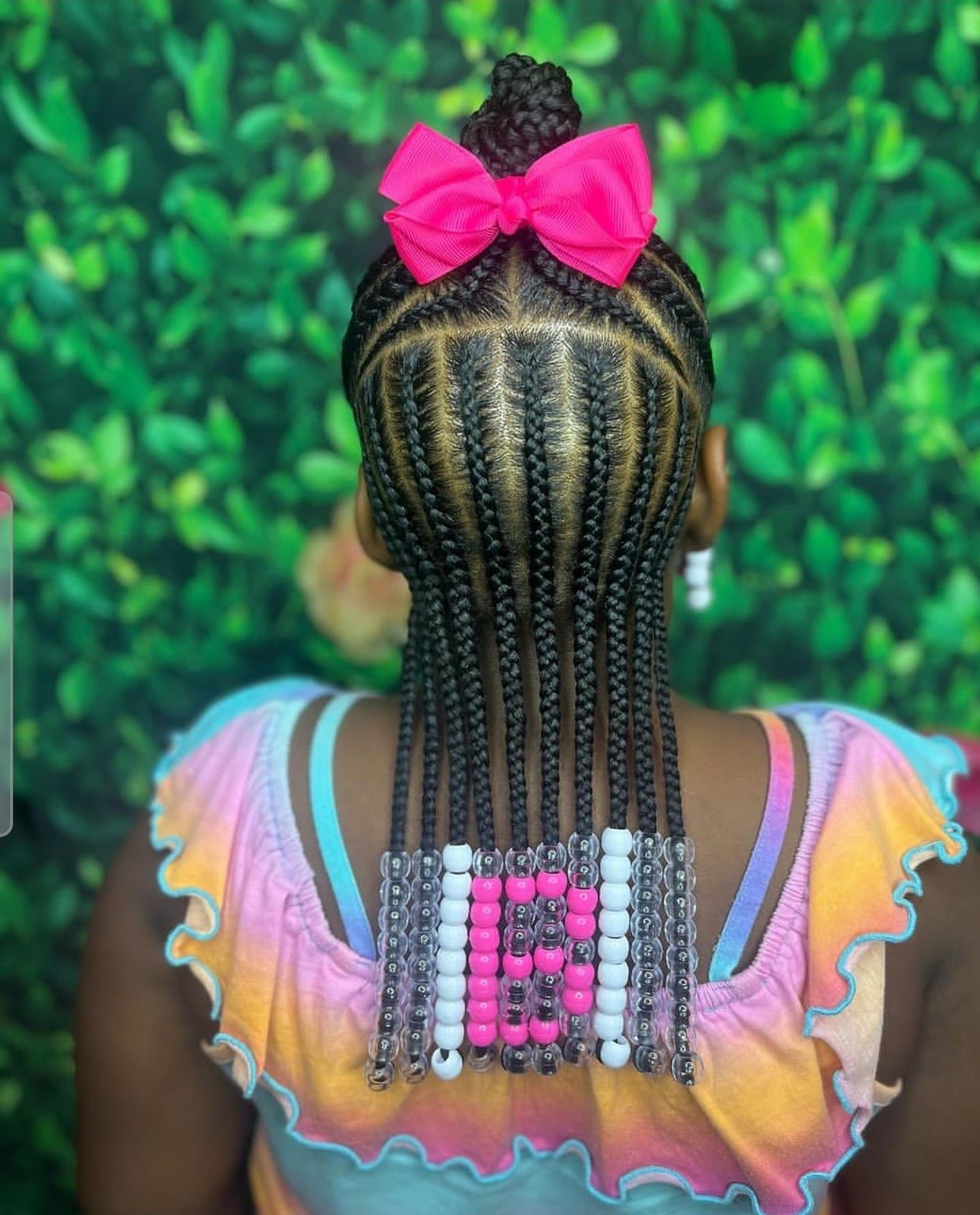 Shoulder Length Black Braids With Top Knot Shoulder Length Black Braids With Top Knot — Simple Little Girl Braids