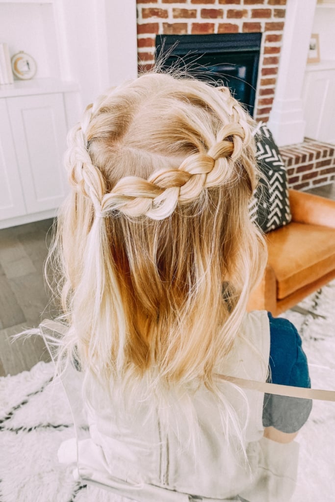 Blonde Collarbone Bob With Braided Crown — Simple Little Girl Hairstyles