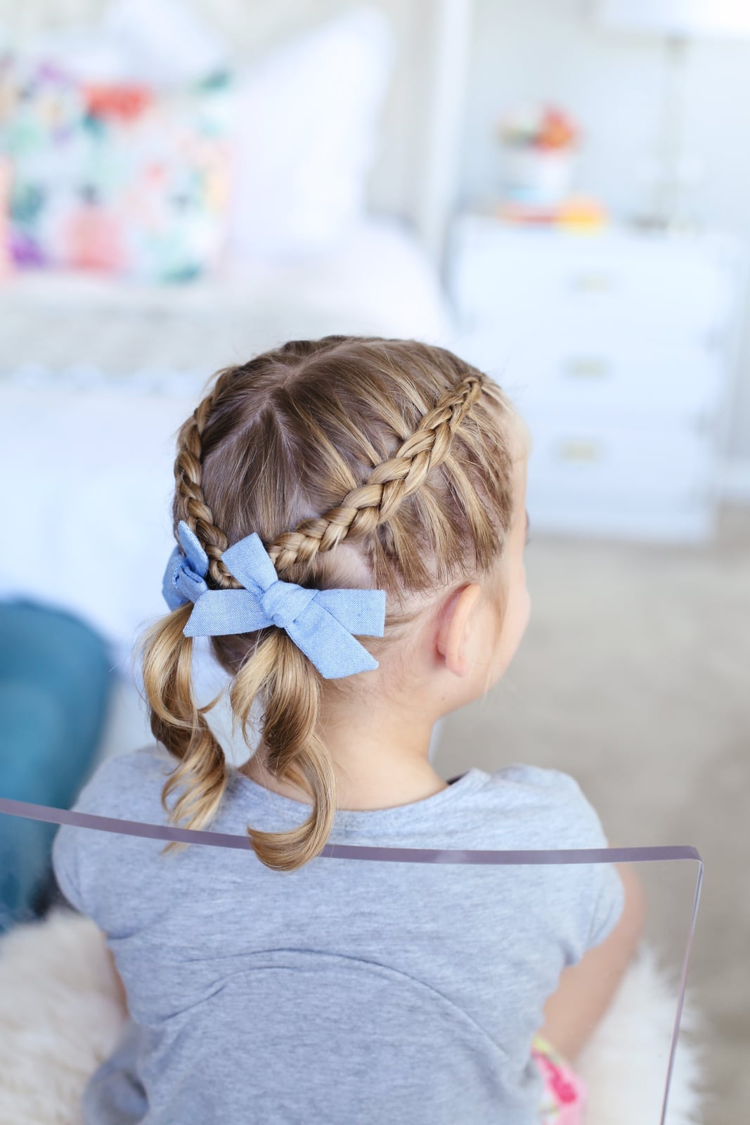 Collarbone Double Braided Pigtails With Curls — Simple Little Girl Hairstyles