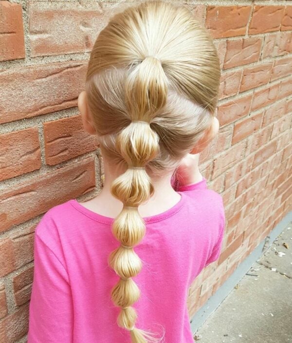 Mid-Back Bubble Ponytail Fine Hair — Simple Little Girl Hairstyles