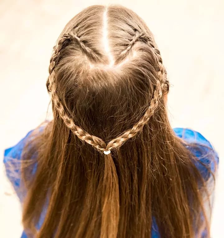 Mid-Back Heart Shape Braids — Simple Little Girl Hairstyles