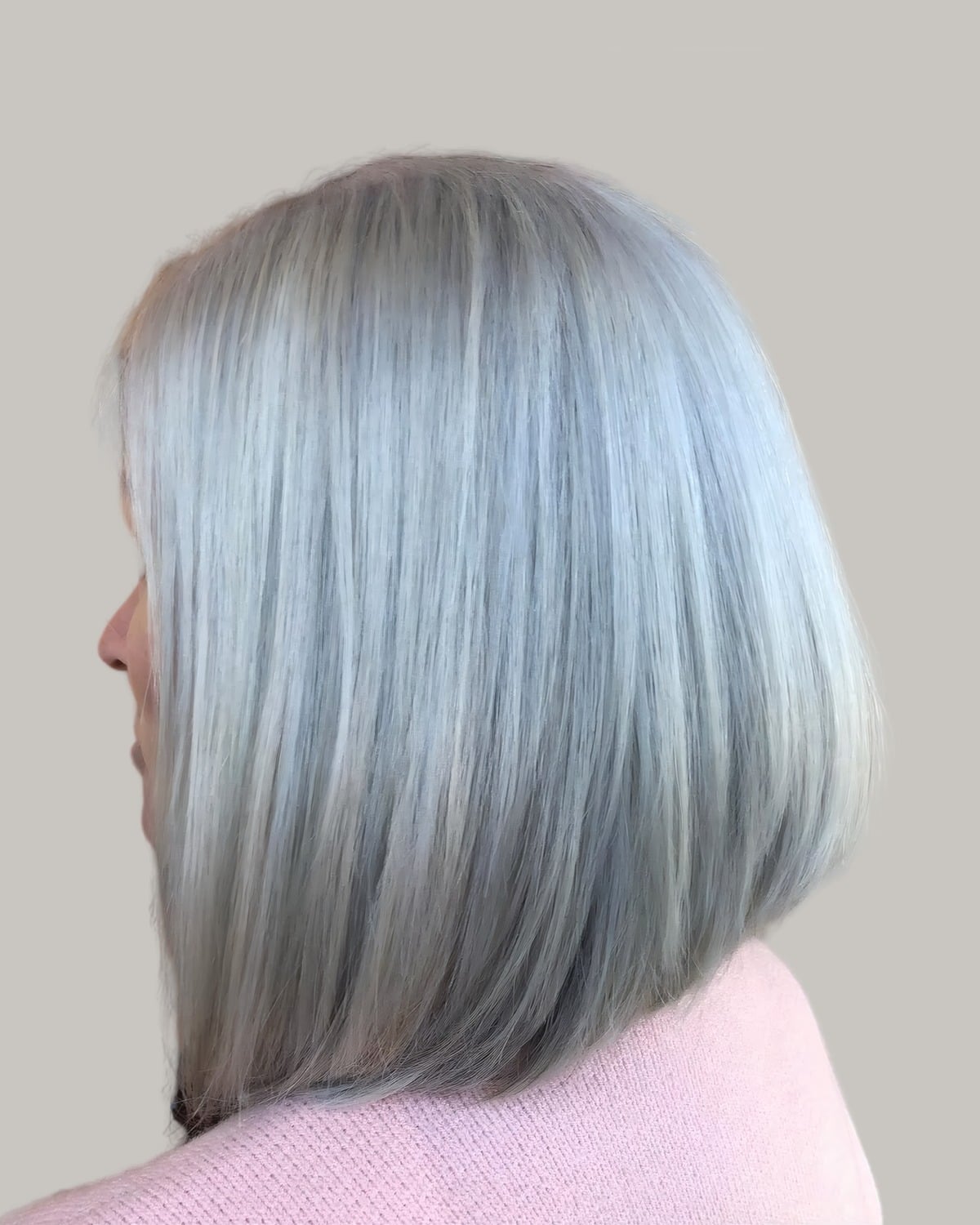 Ash Blonde Layered Lob Side View Ash Blonde Layered Lob Side View — Simple Lob Hair