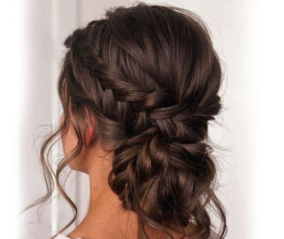 Messy Braided Bun Dark Brown — Simple Messy Braids