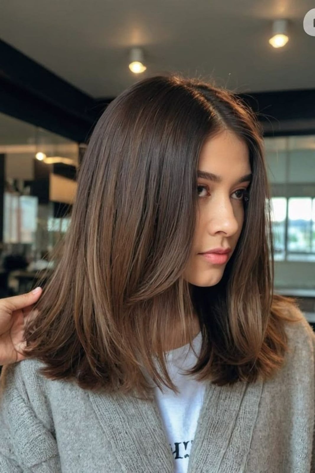 Collarbone Length Hair With Face-Framing Layers Collarbone Length Hair With Face-Framing Layers — Simple Middle Part Hair