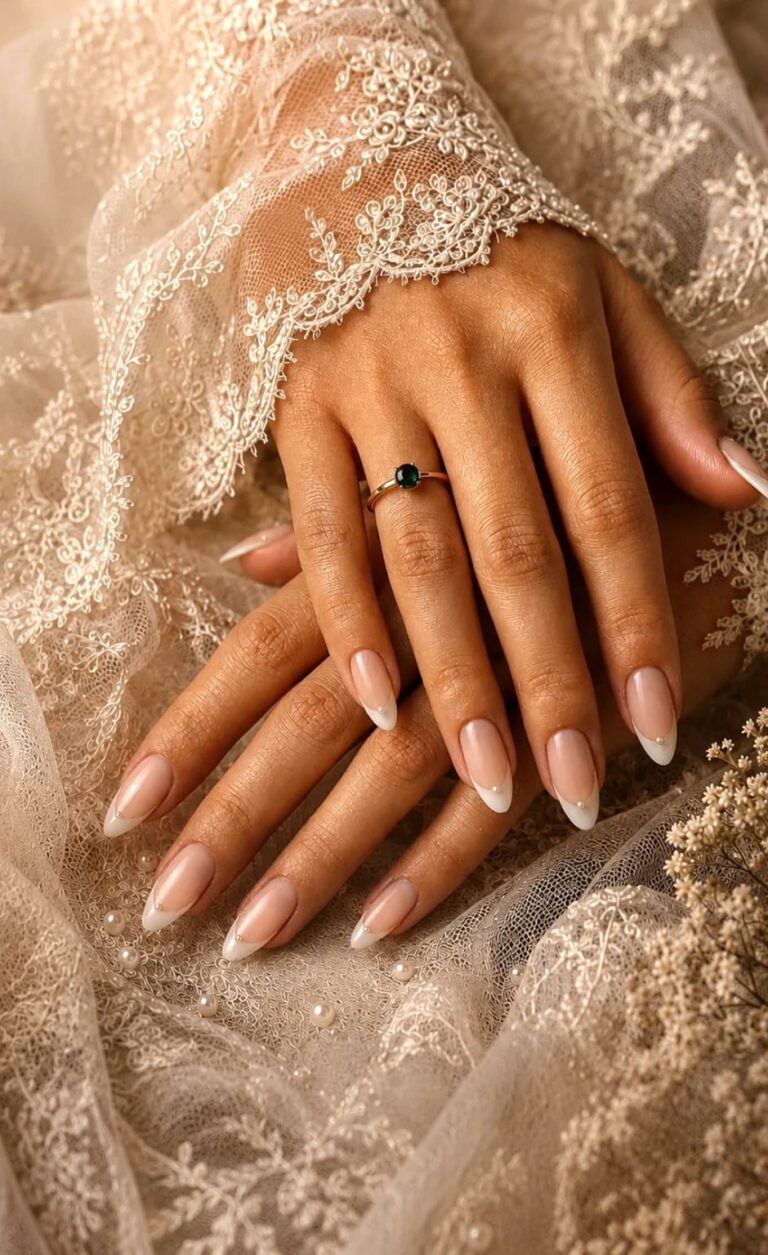 33 Simple Nails 2027 for Wedding with Sheer Pink French Manicure