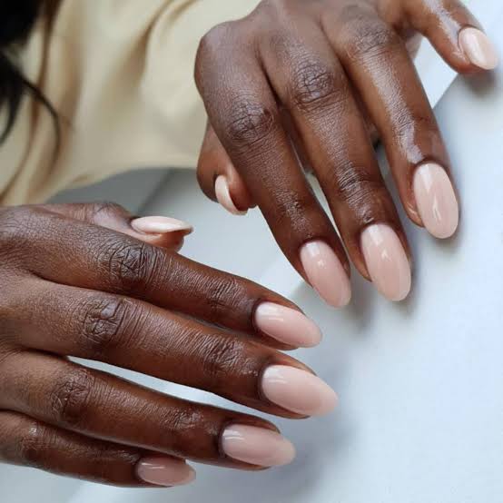 Medium Oval Milky Nude Glossy Nails Medium Oval Milky Nude Glossy Nails — Simple Nails for Wedding